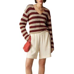 J. Crew Montauk pullover sweater in stripe, XS
